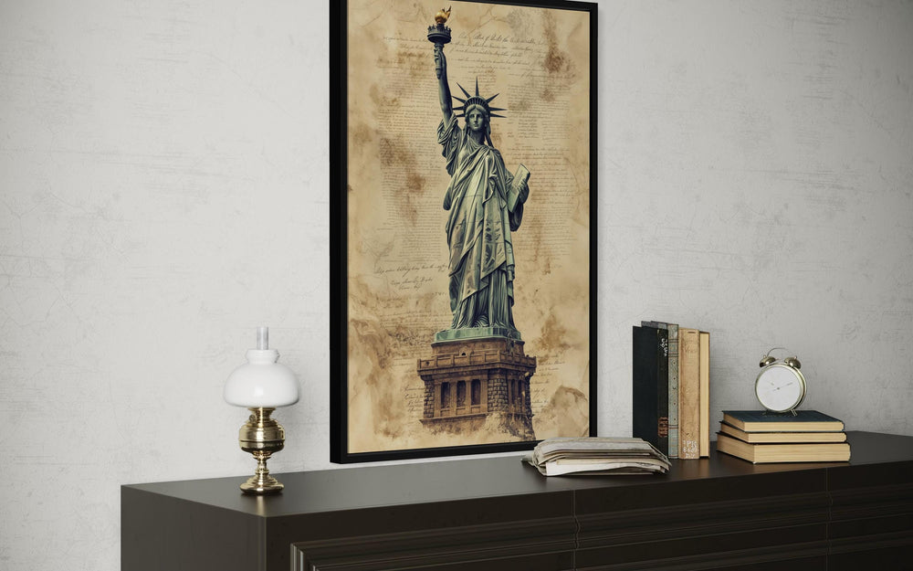 Statue of Liberty Wall Art – Vintage Canvas Print | Patriotic USA Decor