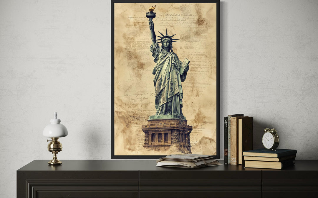 Statue of Liberty Wall Art – Vintage Canvas Print | Patriotic USA Decor