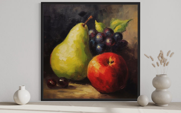 Still Life Vintage Fruit Painting Framed Canvas Wall Art