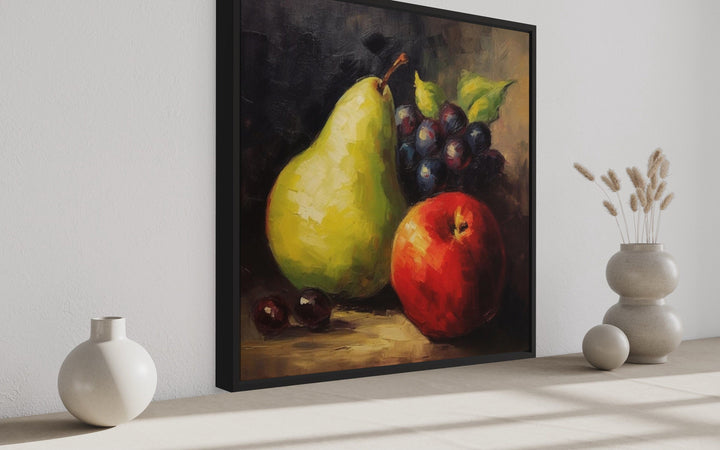 Still Life Vintage Fruit Painting Framed Canvas Wall Art