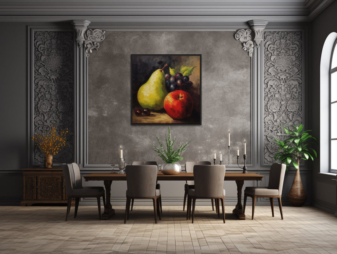 Still Life Vintage Fruit Painting Framed Canvas Wall Art