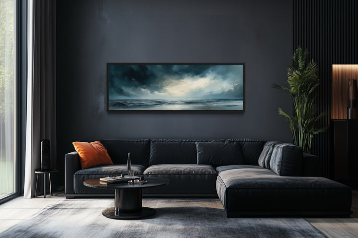Stormy Horizon Over The Ocean Panoramic Canvas Wall Art