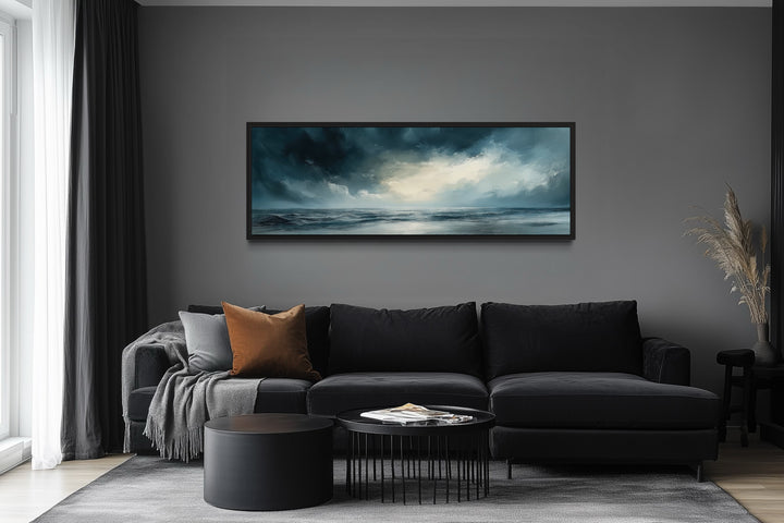 Stormy Horizon Over The Ocean Panoramic Canvas Wall Art