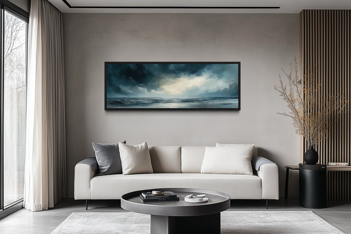 Stormy Horizon Over The Ocean Panoramic Canvas Wall Art