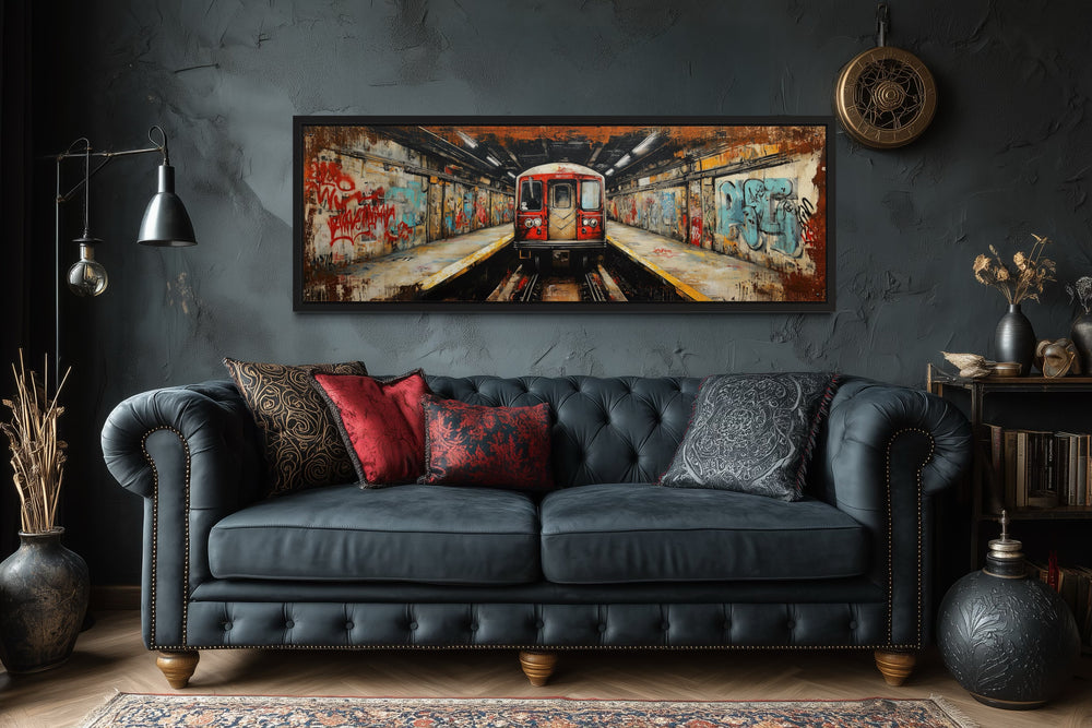 Subway Train Graffiti Urban Street Wall Art Man Cave Or Office