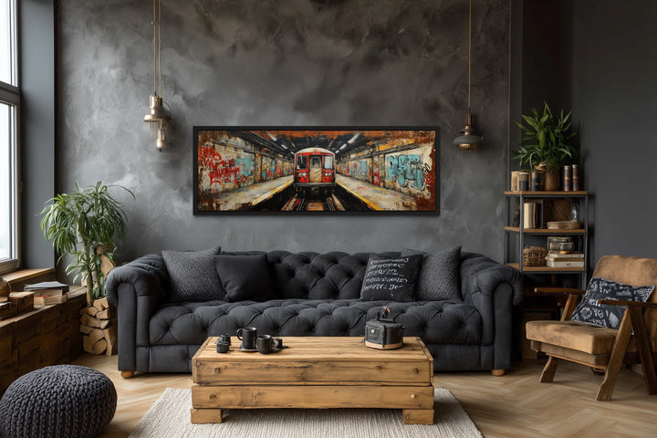 Subway Train Graffiti Urban Street Wall Art Man Cave Or Office