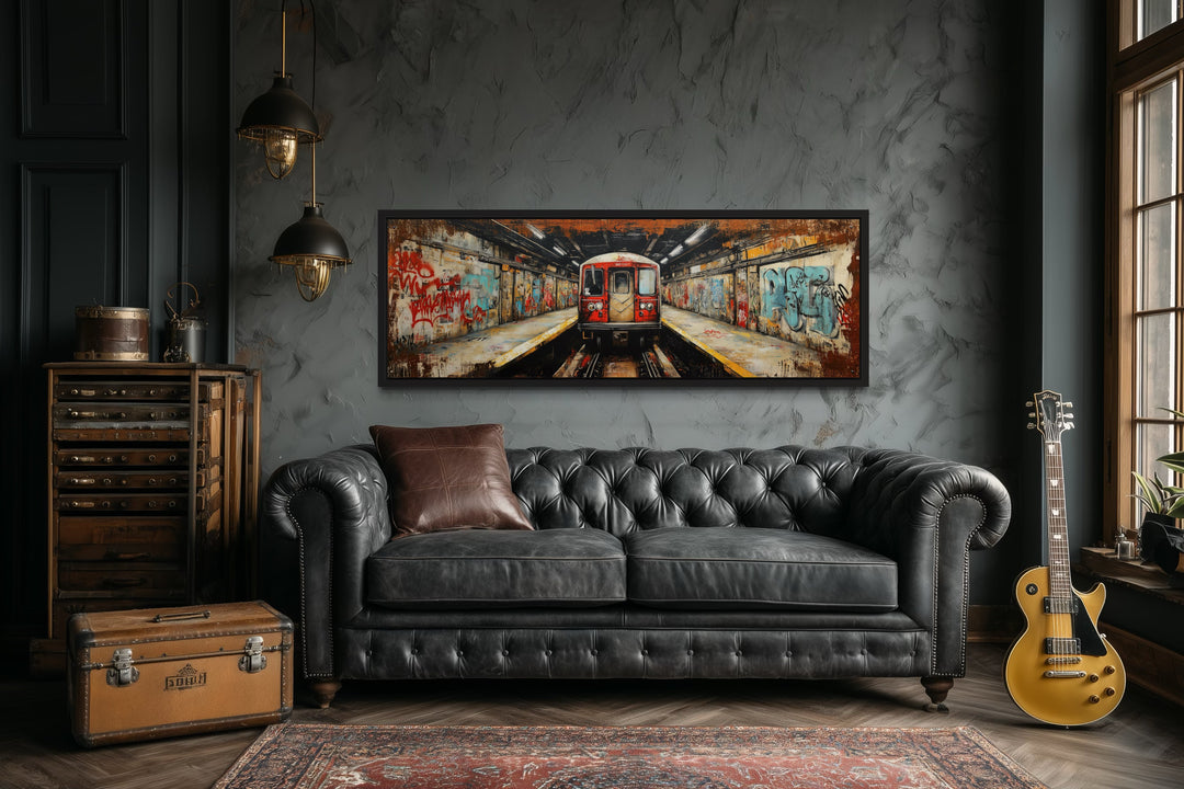 Subway Train Graffiti Urban Street Wall Art Man Cave Or Office