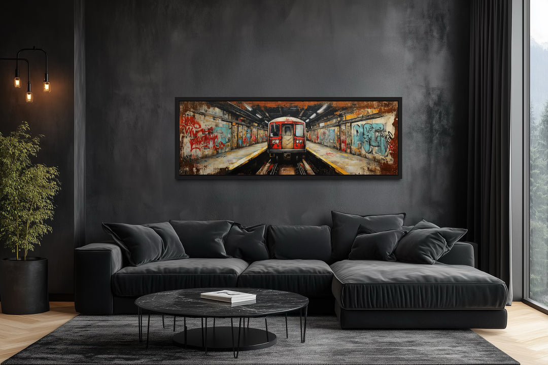 Subway Train Graffiti Urban Street Wall Art Man Cave Or Office