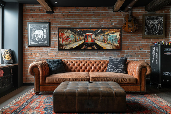 Subway Train Graffiti Urban Street Wall Art Man Cave Or Office