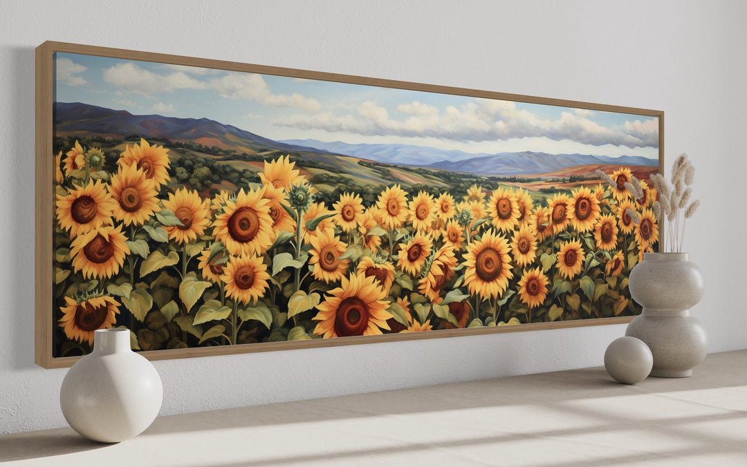 Sunflowers Field Rustic Farmhouse Horizontal Wall Art