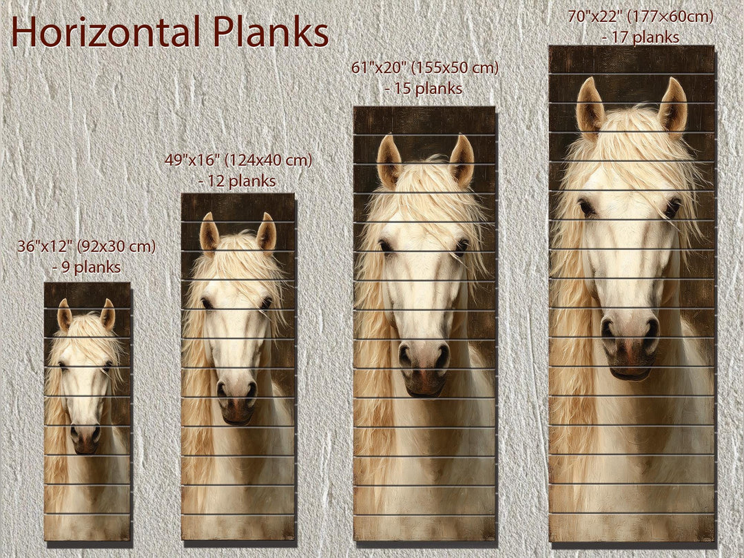 Tall Narrow Horse Distressed Wood Wall Art