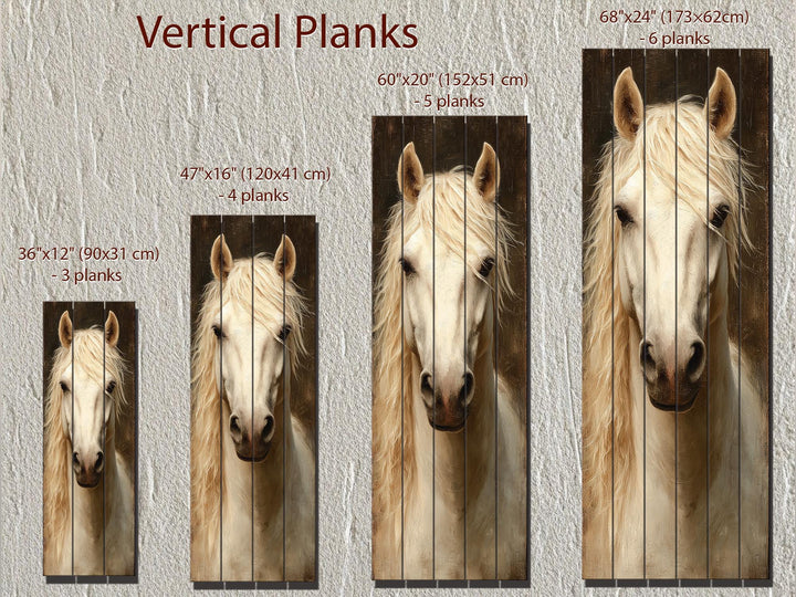 Tall Narrow Horse Distressed Wood Wall Art