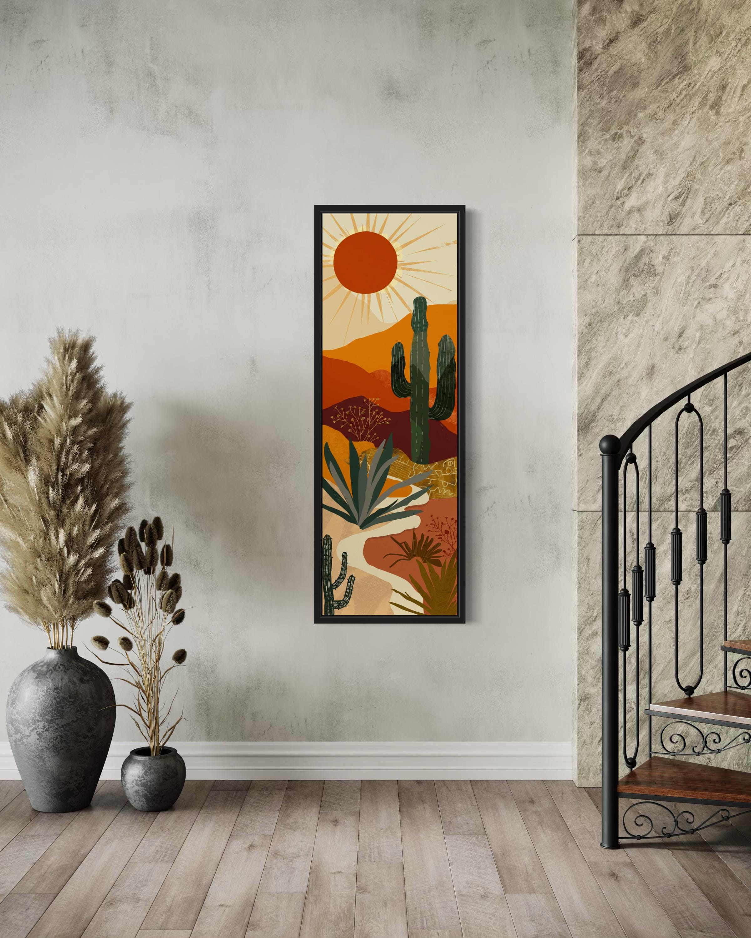 Mid Century Modern Desert Canvas Art | Southwest Wall Decor – Wall