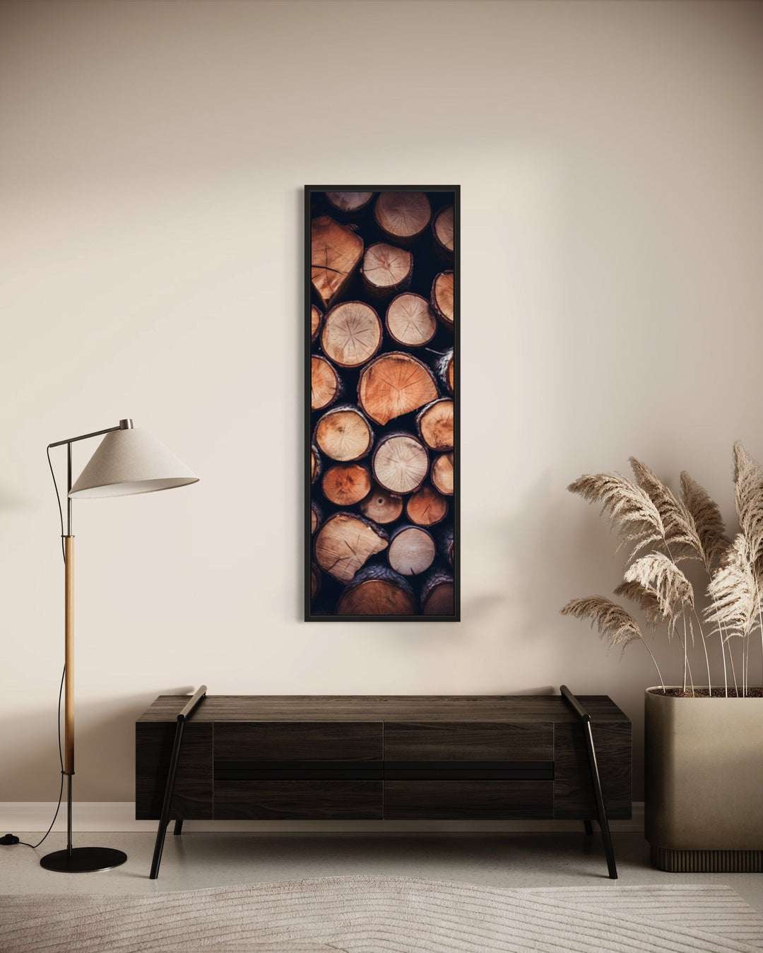 Tall Narrow Vertical Stack of Wood Rustic Wall Art