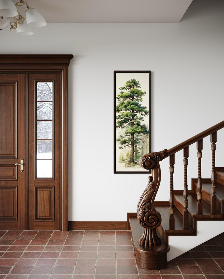Tall Pine Tree Narrow Vertical Canvas Wall Art