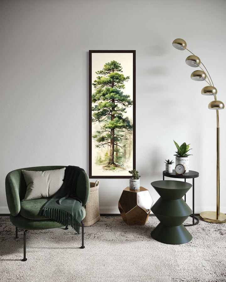 Tall Pine Tree Narrow Vertical Canvas Wall Art