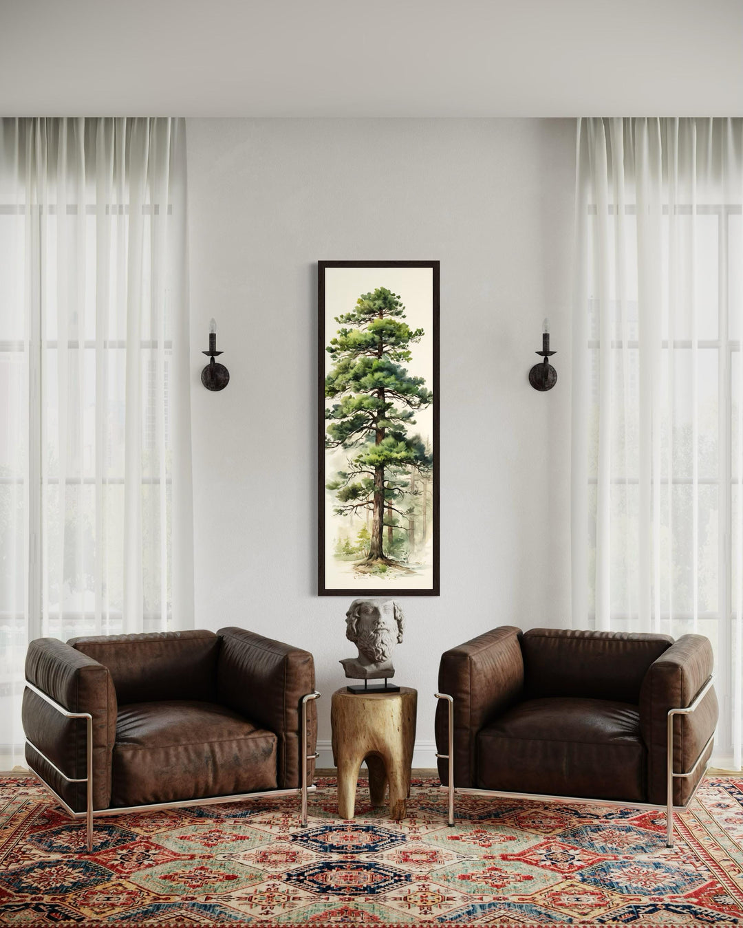 Tall Pine Tree Narrow Vertical Canvas Wall Art