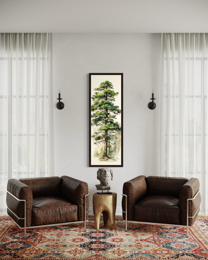 Tall Pine Tree Narrow Vertical Canvas Wall Art