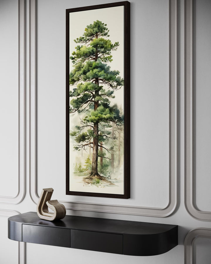 Tall Pine Tree Narrow Vertical Canvas Wall Art