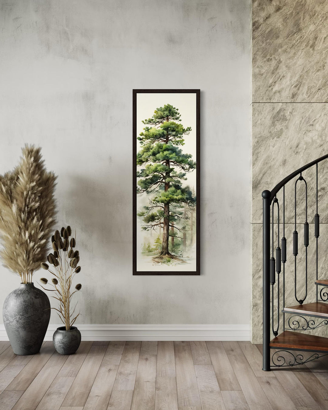 Tall Pine Tree Narrow Vertical Canvas Wall Art