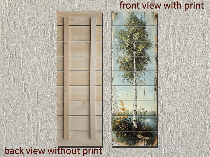 Tall Vertical Wall Art Birch Tree Real Wood Wall Decor