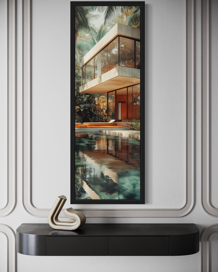 Tall VerticalMid-Century Modern Architecture Canvas Wall Art