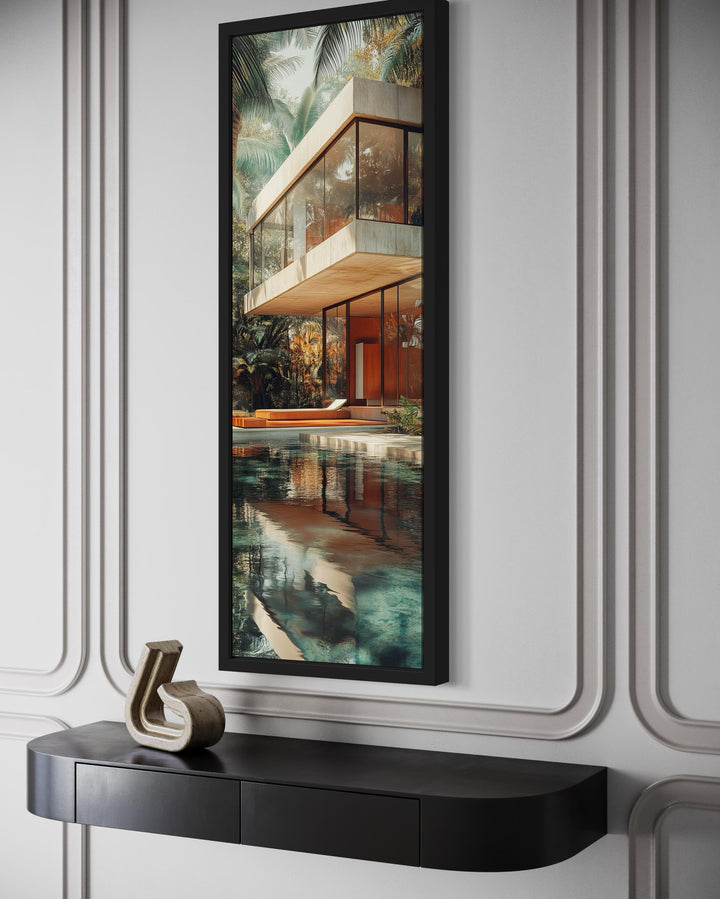 Tall VerticalMid-Century Modern Architecture Canvas Wall Art