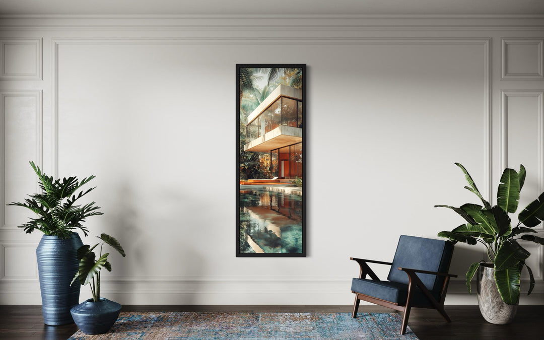 Tall VerticalMid-Century Modern Architecture Canvas Wall Art