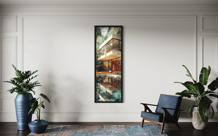 Tall VerticalMid-Century Modern Architecture Canvas Wall Art