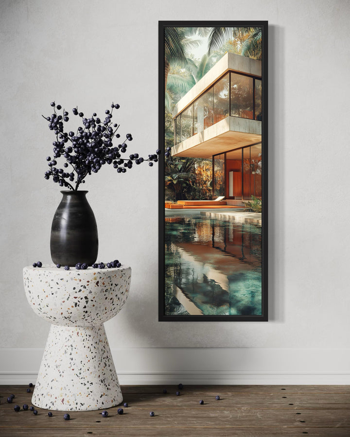 Tall VerticalMid-Century Modern Architecture Canvas Wall Art
