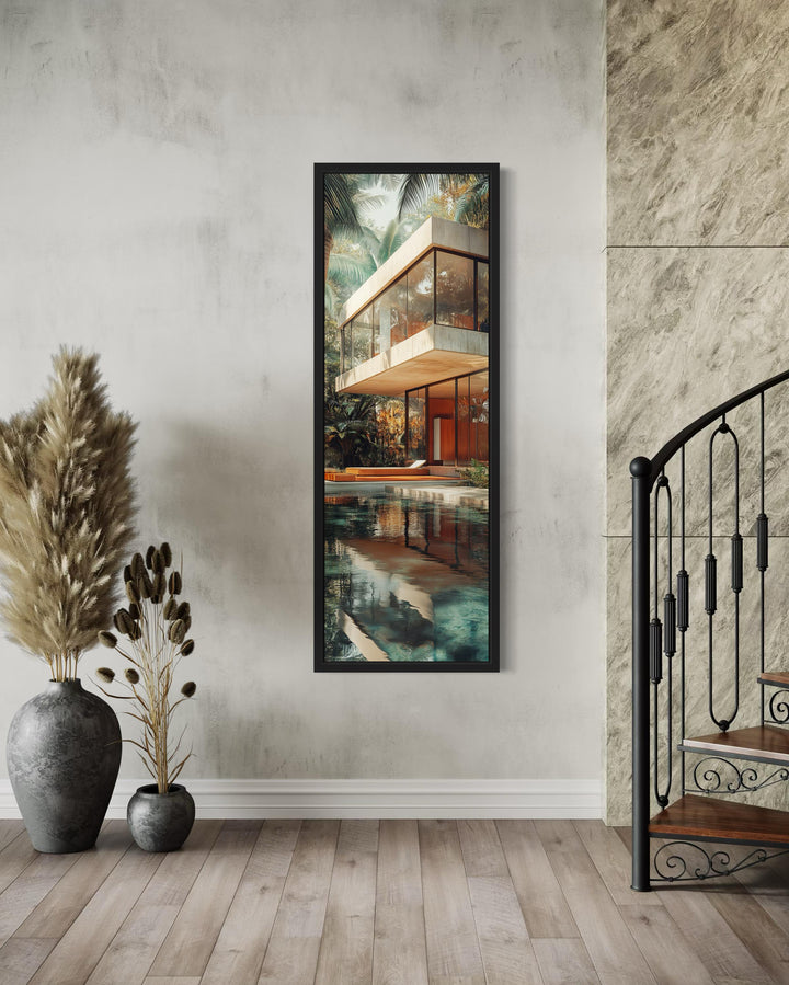 Tall VerticalMid-Century Modern Architecture Canvas Wall Art