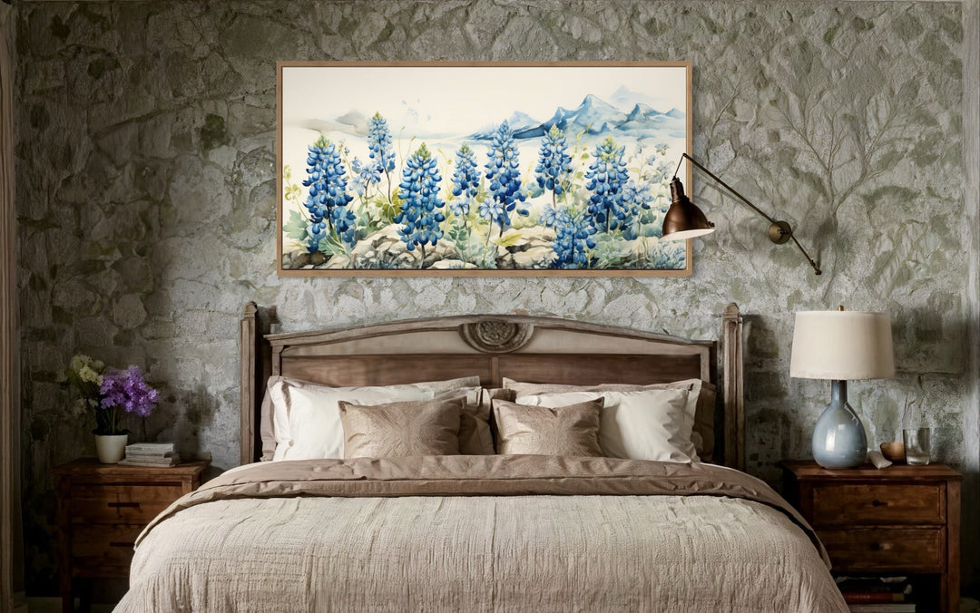 Texas Bluebonnets Framed Canvas Wall Art