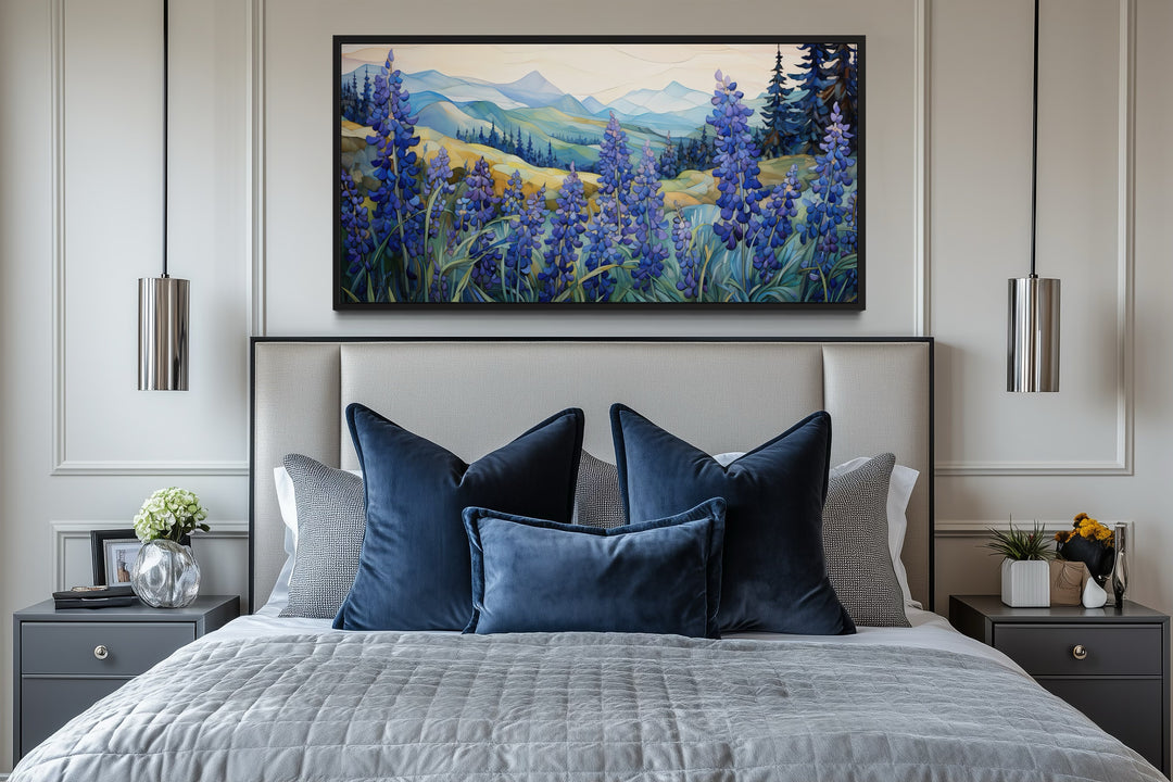 Texas Bluebonnets Wall Art – Framed Canvas Print | Rustic Farmhouse Decor