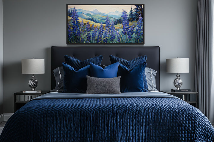 Texas Bluebonnets Wall Art – Framed Canvas Print | Rustic Farmhouse Decor