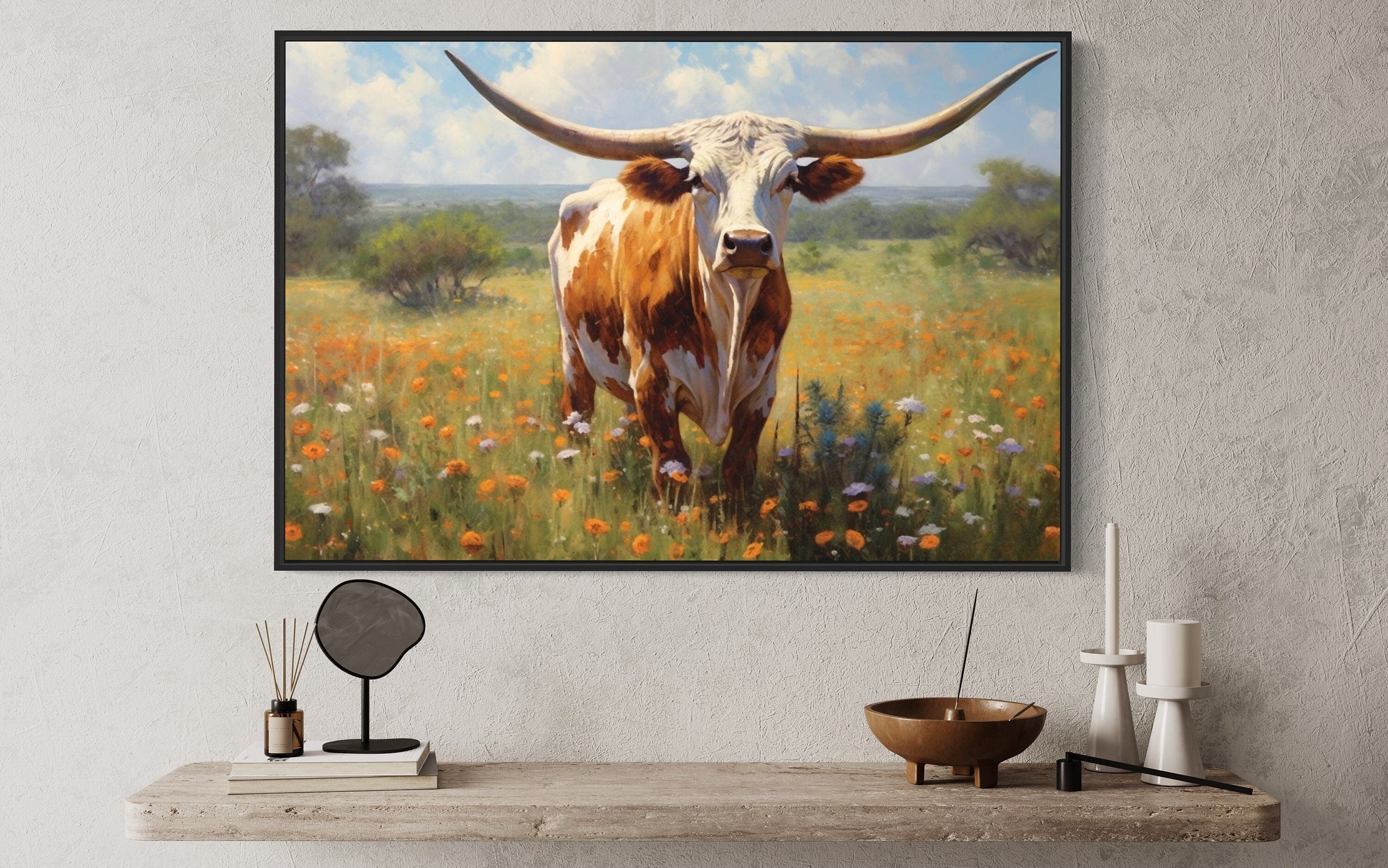 Longhorn Portrait shops on Canvas