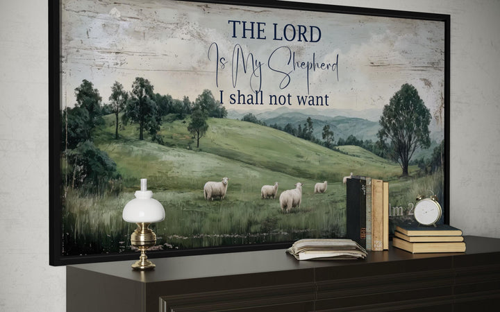 The Lord Is My Shepherd Psalm 23:1 Christian Scripture Canvas Wall Art
