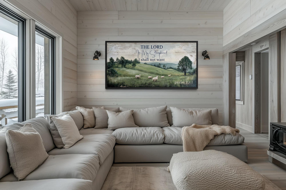 The Lord Is My Shepherd Psalm 23:1 Christian Scripture Canvas Wall Art