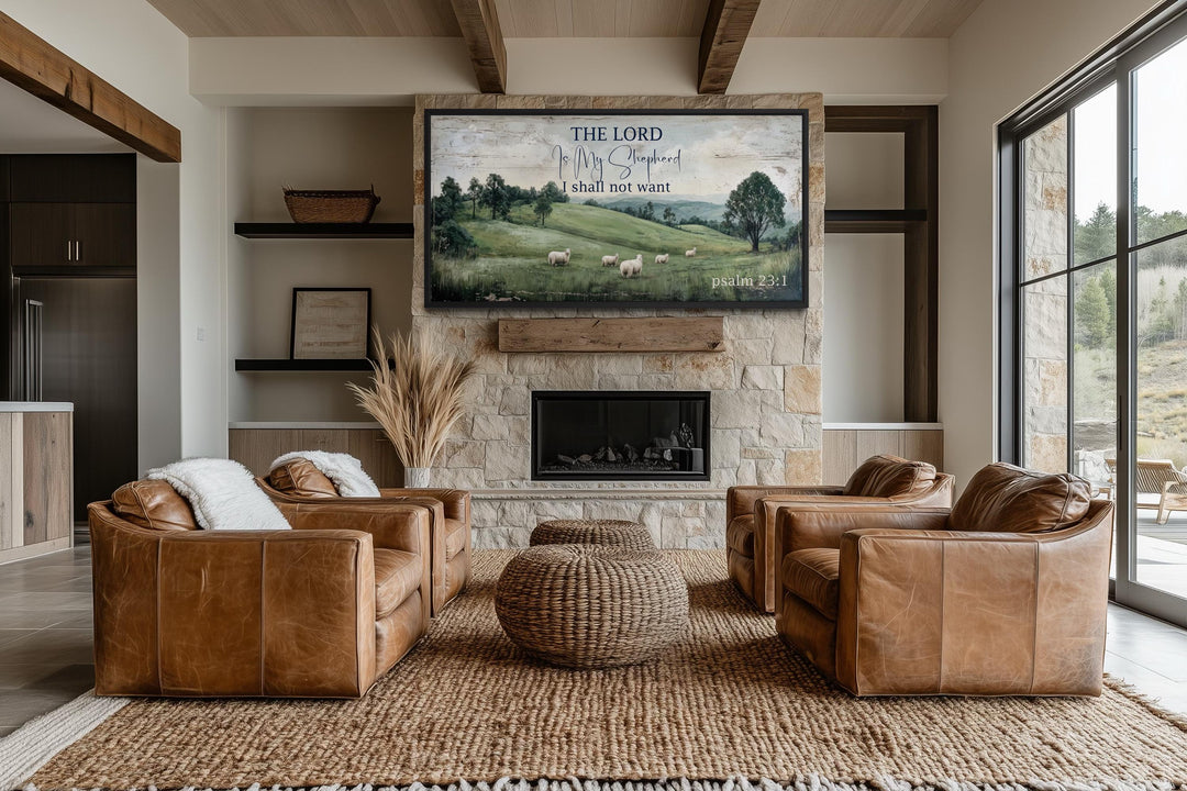 The Lord Is My Shepherd Psalm 23:1 Christian Scripture Canvas Wall Art