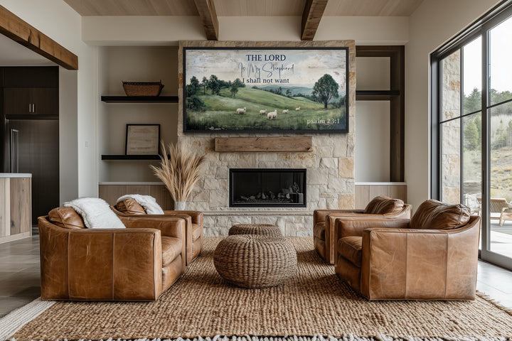 The Lord Is My Shepherd Psalm 23:1 Christian Scripture Canvas Wall Art