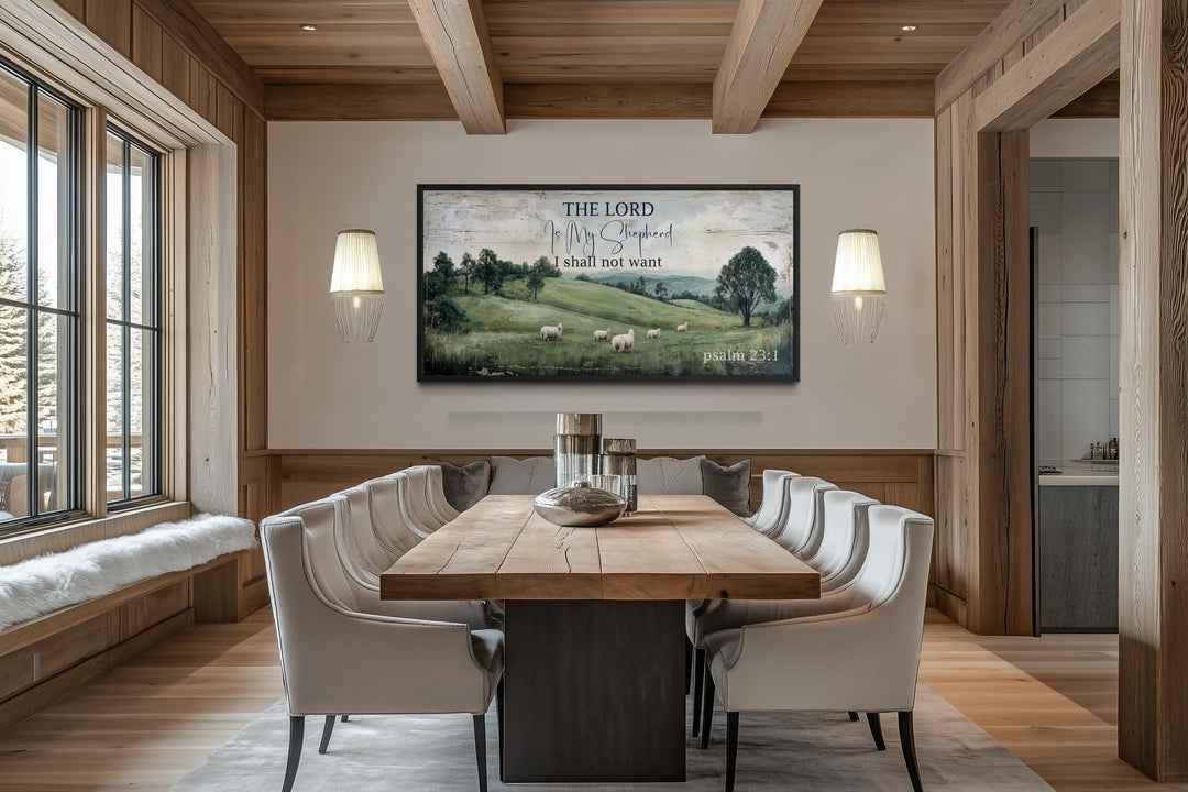 The Lord Is My Shepherd Psalm 23:1 Christian Scripture Canvas Wall Art