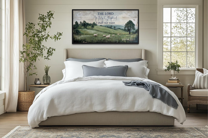 The Lord Is My Shepherd Psalm 23:1 Christian Scripture Canvas Wall Art