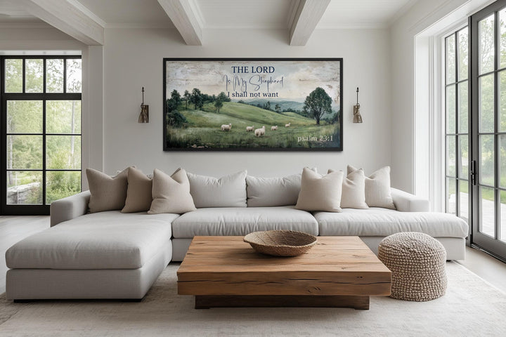 The Lord Is My Shepherd Psalm 23:1 Christian Scripture Canvas Wall Art