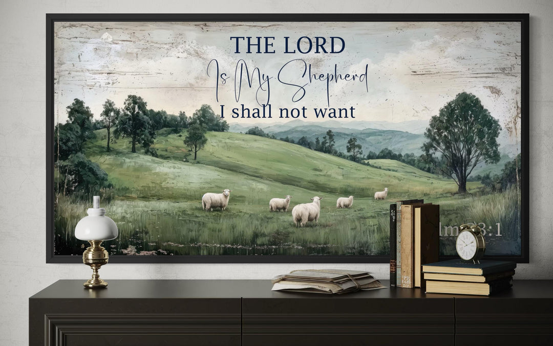 The Lord Is My Shepherd Psalm 23:1 Christian Scripture Canvas Wall Art