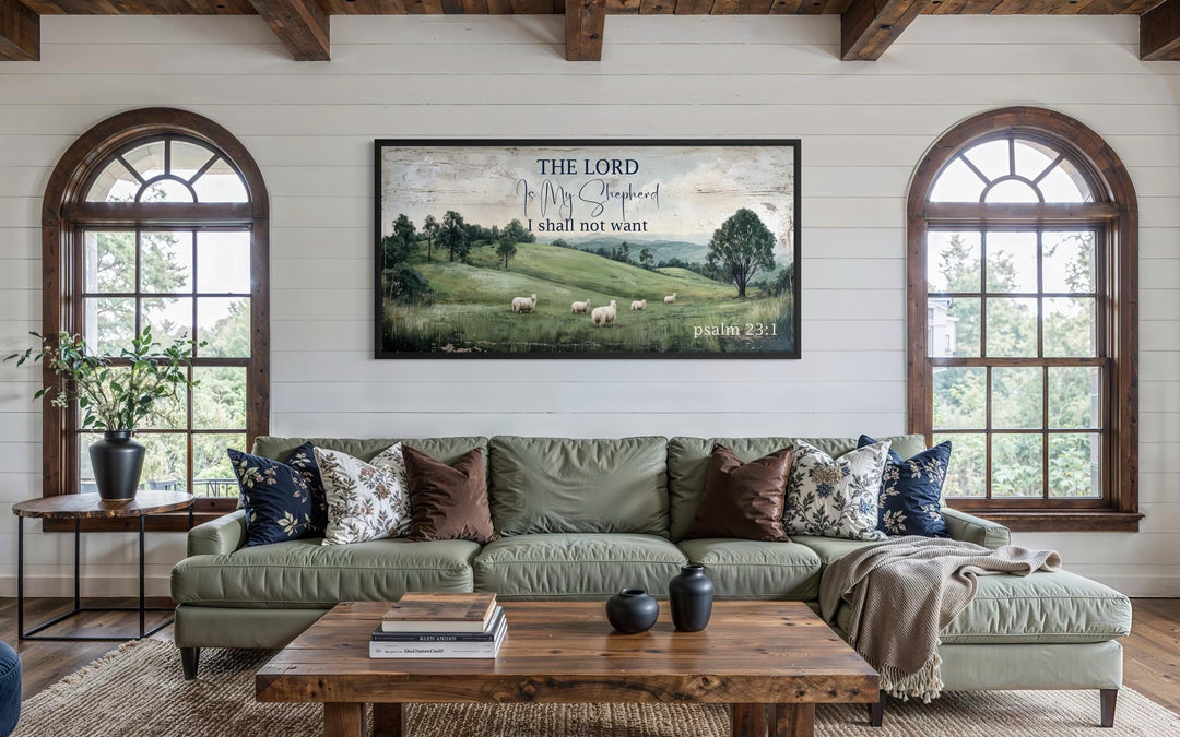 The Lord Is My Shepherd Psalm 23:1 Christian Scripture Canvas Wall Art