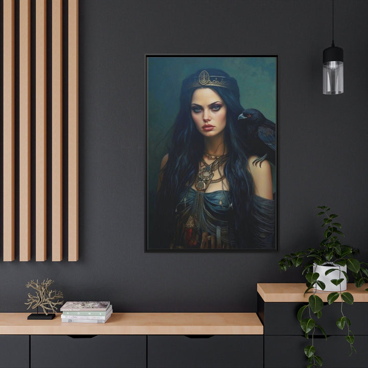 The Morrigan Warrior-Queen Celtic Goddess Framed Canvas Wall Art