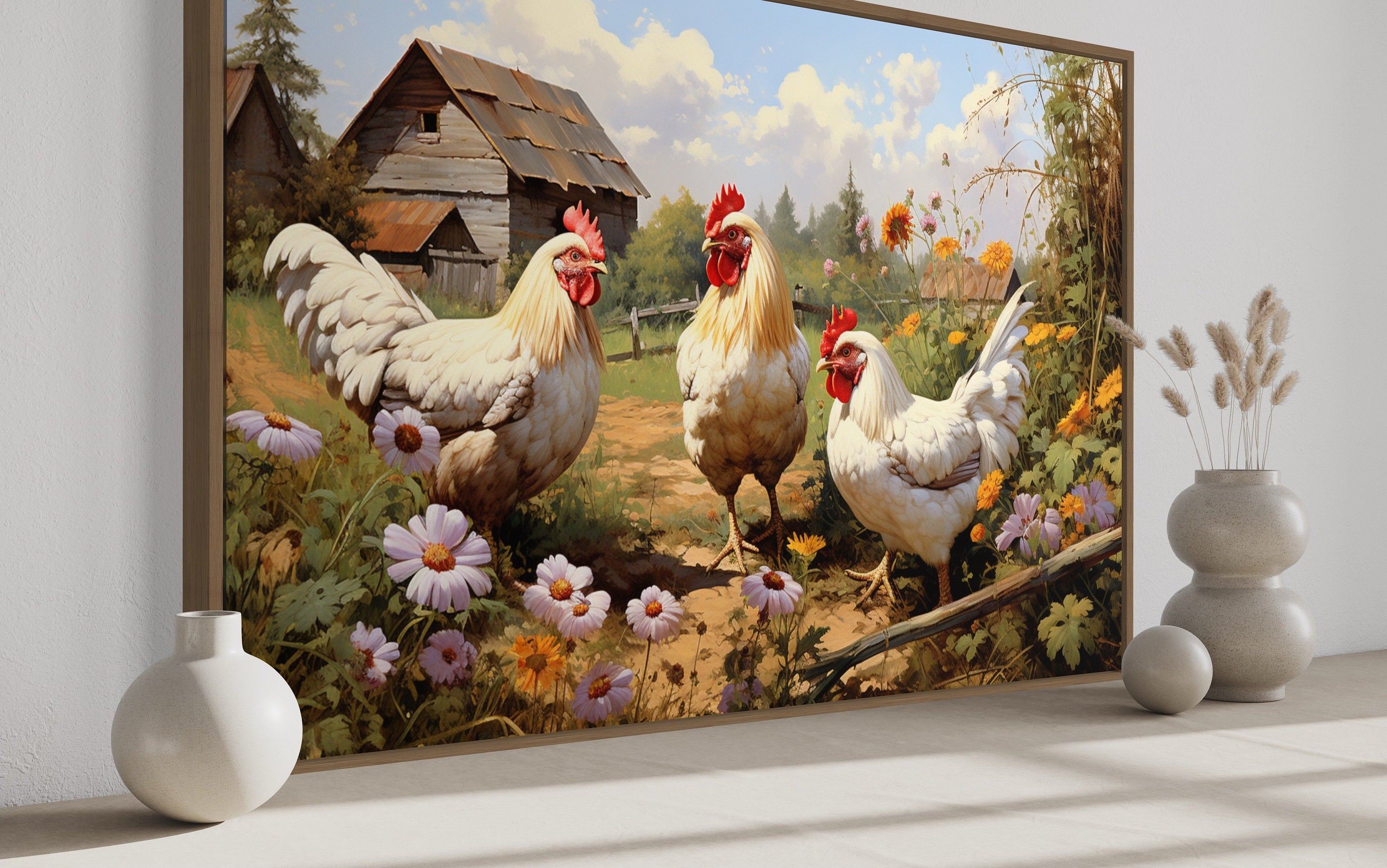 Farmhouse Chicken Wall Art for Kitchen Decor – Wall Decor Delights