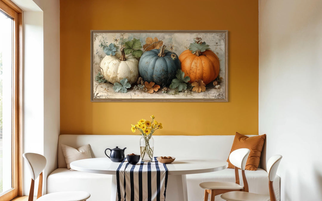 Three Pumpkins Wall Art For Kitchen Or Dining Room Decor