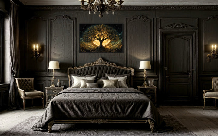 Tree Of Life Wall Art - Framed Canvas Print | Norse Mythology Yggdrasil Decor