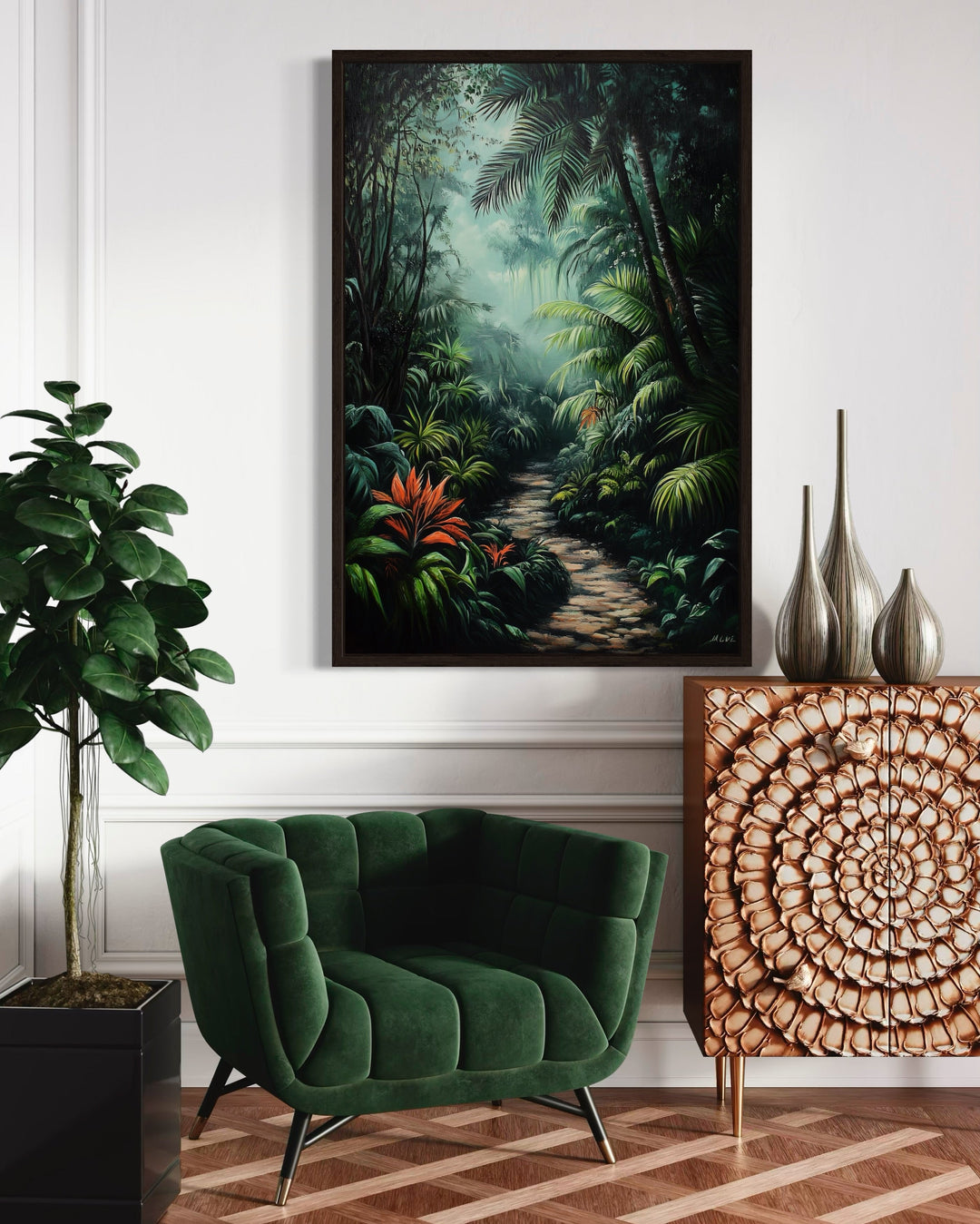 Tropical Forest Framed Canvas Wall Art