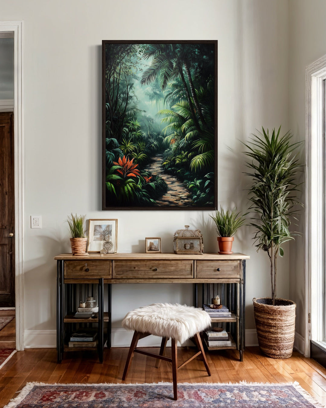 Tropical Forest Framed Canvas Wall Art